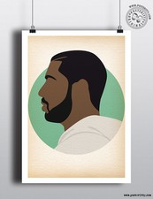Listing image for DRAKE - Minimalist Hip Hop Heads Hair Poster Minimal Posteritty Art Rapper Dance