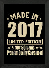 Listing image for Made In 2017 Vintage Retro Framed Wall Art Poster Canvas Print Picture