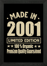 Listing image for Made In 2001 Vintage Retro Framed Wall Art Poster Canvas Print Picture