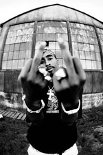 Listing image for Tupac Shakur Black And White Hip Hop Icon Wall Art Poster