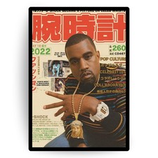Listing image for Kanye West Japanese Magazine Poster, Retro Hip Hop Wall Art, Vintage Rap Print